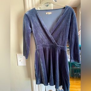Silence + Noise teal velvet romper